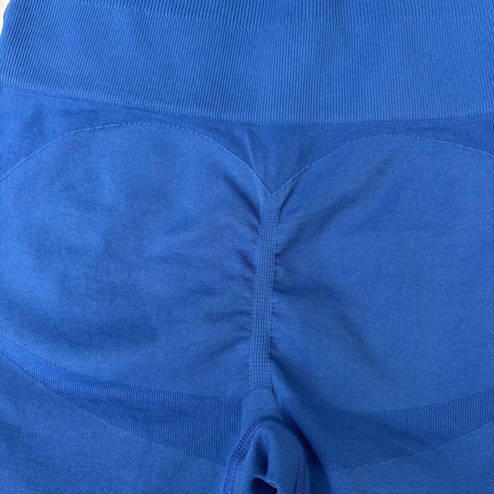 Women's Small AMAZON Royal Blue Sculpt Seamless Scrunch Workout Contour Leggings - Picture 3 of 6